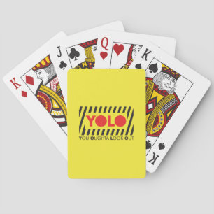 YOLO w/ Red Caution Playing Cards
