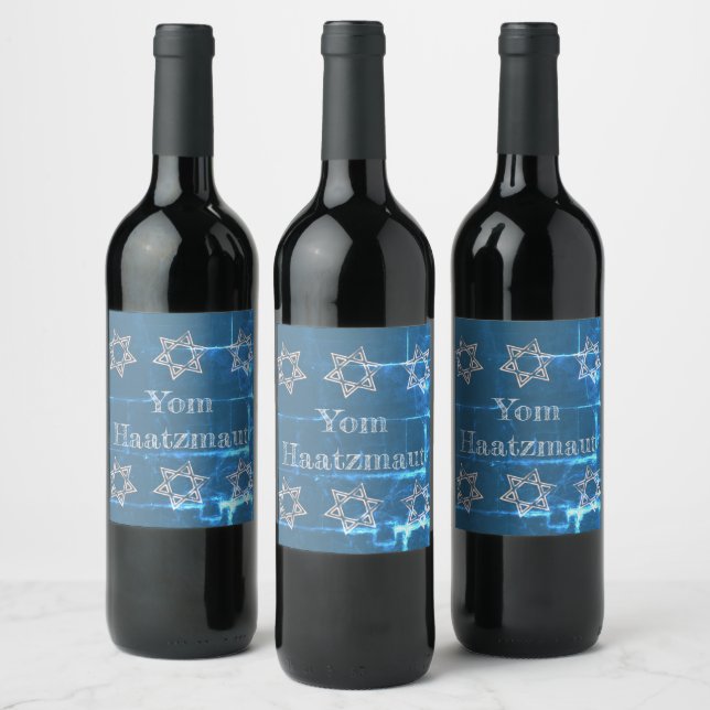 Yom Haatzmaut Israel Independence Day Wine Label (Bottles)
