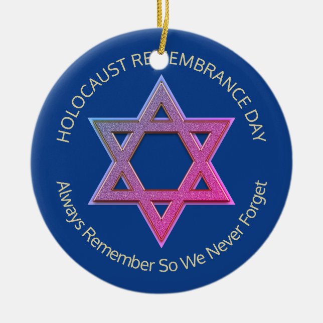  YOM HASHOAH Holocaust Remembrance Ceramic Tree Decoration (Front)