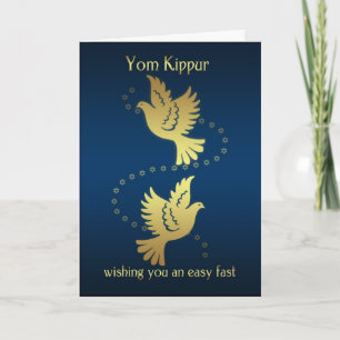 Yom Kippur — Gold Effect Doves Card