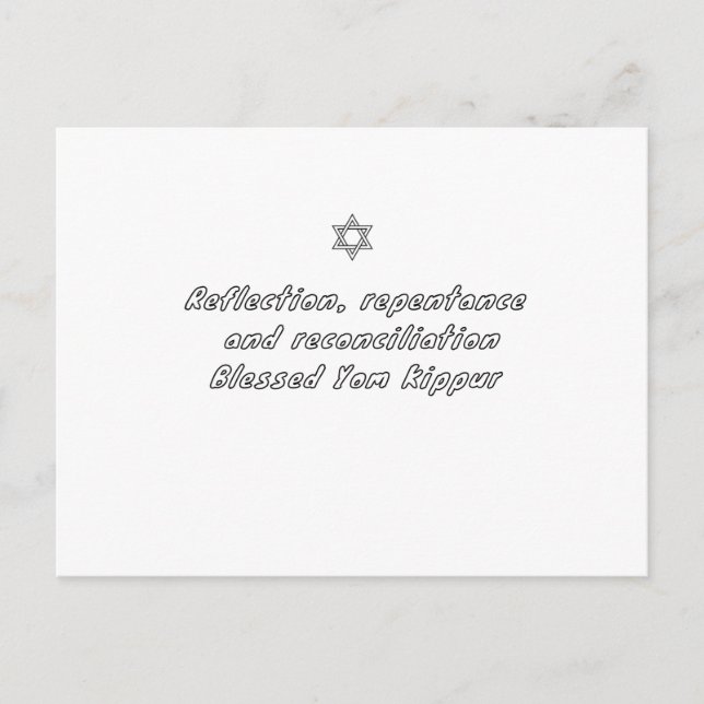 Yom Kippur Holiday Postcard (Front)
