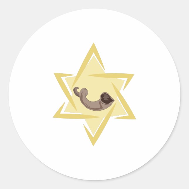 Yom Kippur Horn Classic Round Sticker (Front)