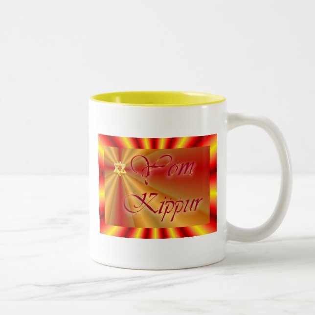 Yom Kippur Jewish Holiday Fasting Judaism Holy Day Two-Tone Coffee Mug (Right)
