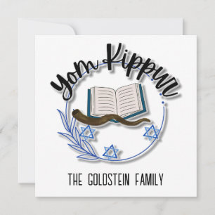 Yom Kippur Jewish Holiday Personalised Family Name Card