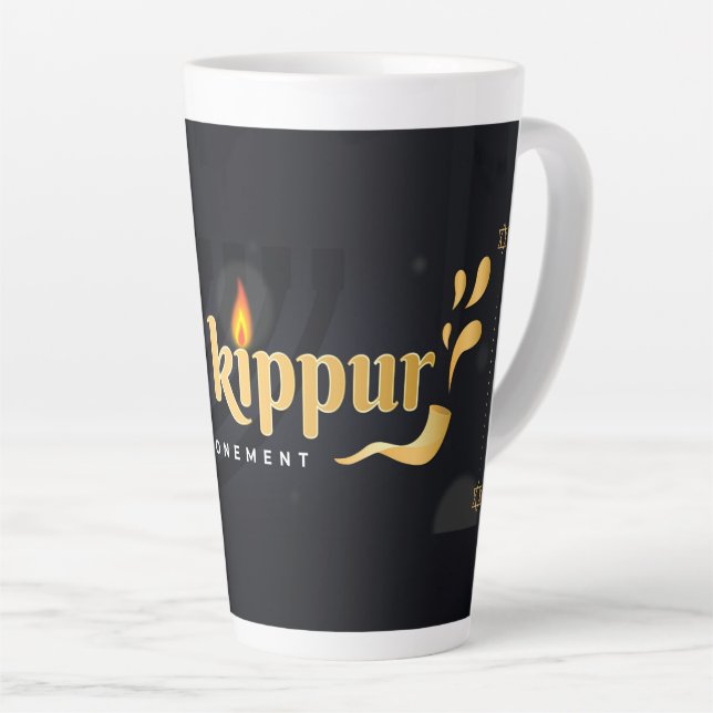 Yom Kippur Latte Mug (Right Angle)
