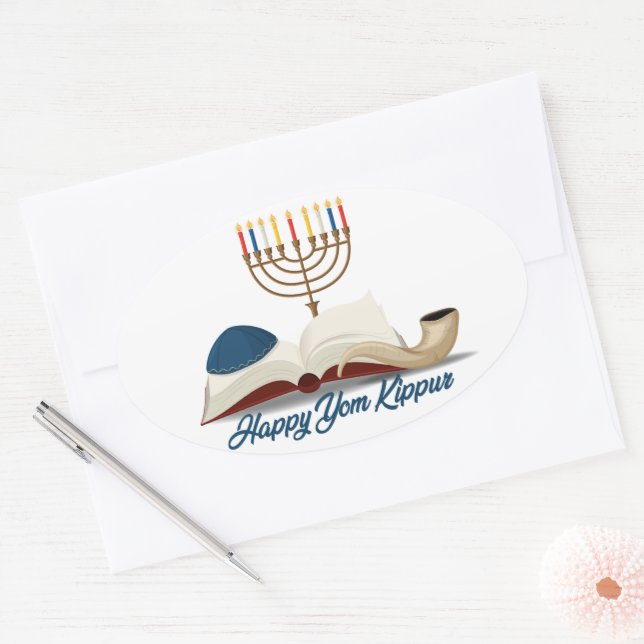Yom Kippur  Oval Sticker (Envelope)