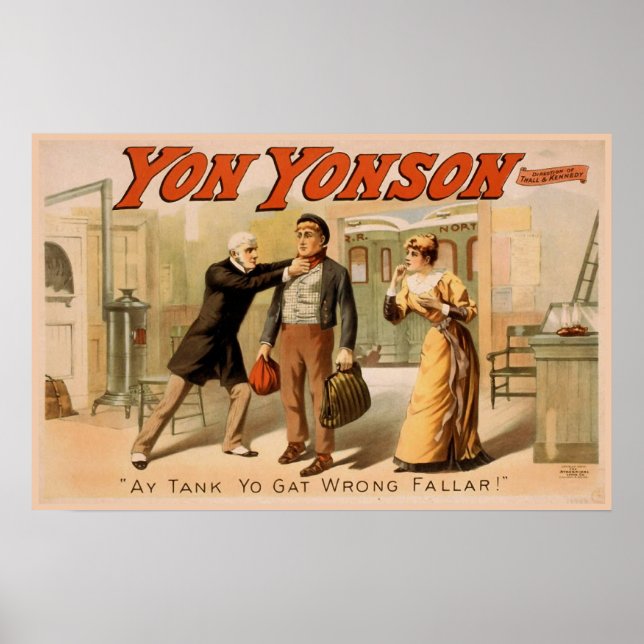 "Yon Yonson" Vintage Theatre Poster (Front)
