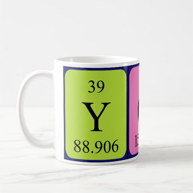 Yona periodic table name mug (Left)