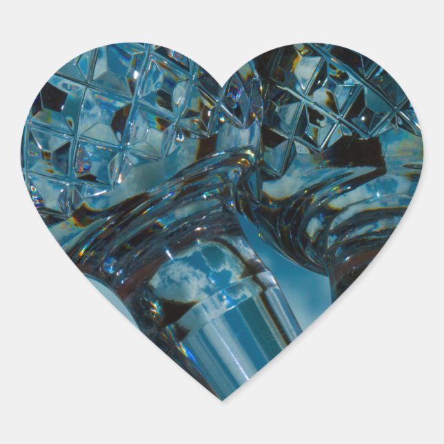 Yonder to the Crystal Blue Skies Heart Sticker (Front)