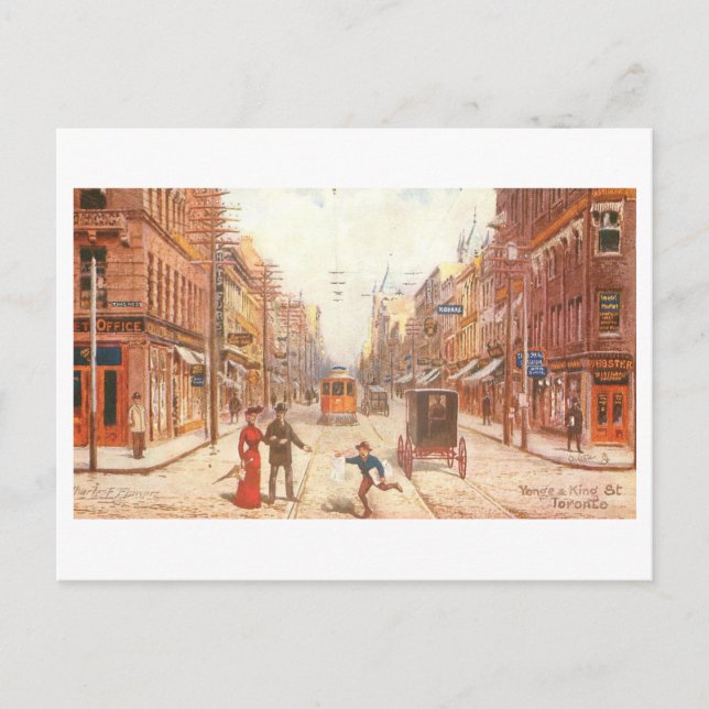 Yonge & King Streets Toronto Canada Vintage Postcard (Front)