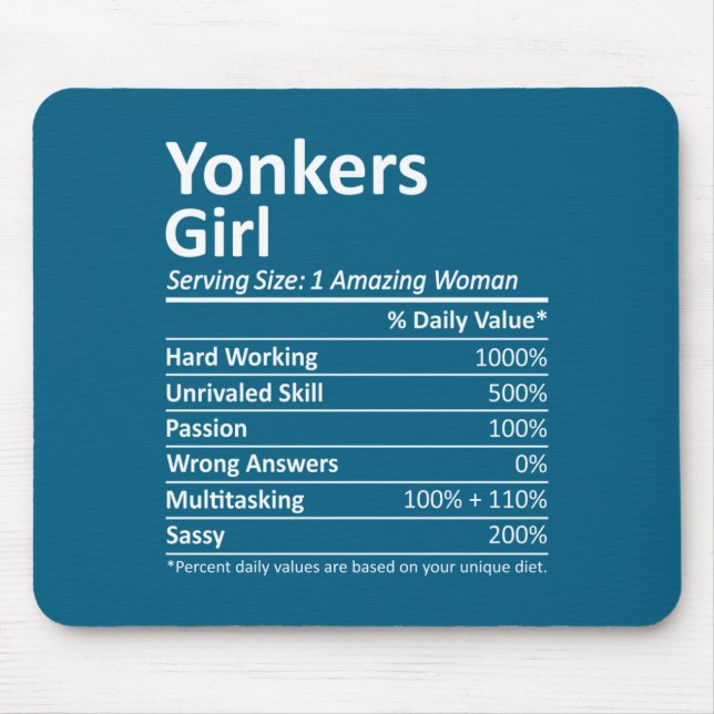 Yonkers Girl Ny New York State Funny City Home Roo Mouse Mat (Front)