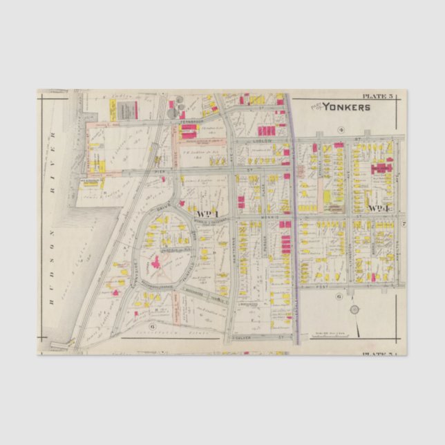 Yonkers Map Atlas Tissue Paper (Front)