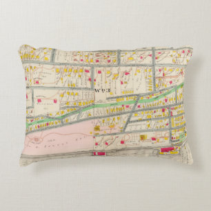 Yonkers NY Map Decorative Cushion