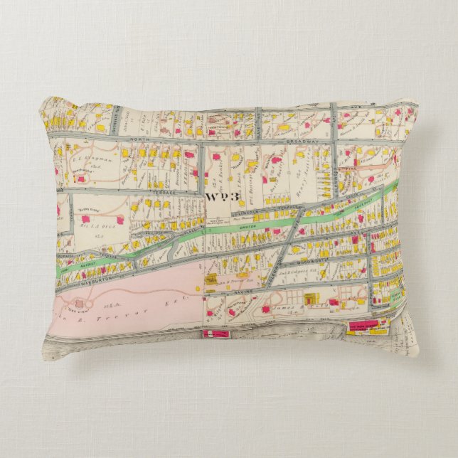 Yonkers NY Map Decorative Cushion (Front)