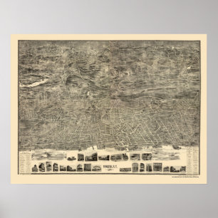 Yonkers, NY Panoramic Map - 1899 Poster