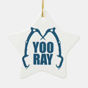 Yoo Ray (Ouray) Ice Climbing Ceramic Tree Decoration