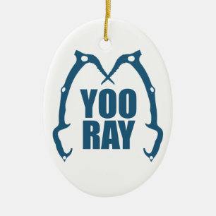 Yoo Ray (Ouray) Ice Climbing Ceramic Tree Decoration
