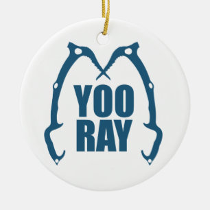 Yoo Ray (Ouray) Ice Climbing Ceramic Tree Decoration