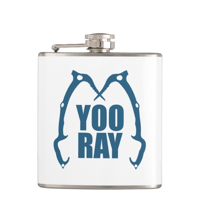 Yoo Ray (Ouray) Ice Climbing Hip Flask (Front)
