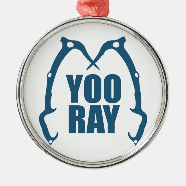 Yoo Ray (Ouray) Ice Climbing Metal Tree Decoration (Front)