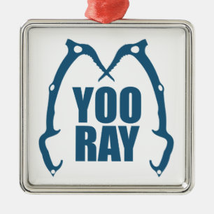 Yoo Ray (Ouray) Ice Climbing Metal Tree Decoration