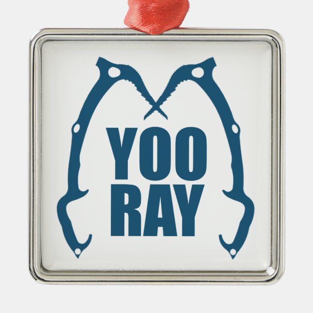 Yoo Ray (Ouray) Ice Climbing Metal Tree Decoration (Front)