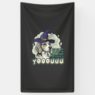 Yooouuu Ghosts Beagle Dog Purple Witch Hat Hallowe Banner