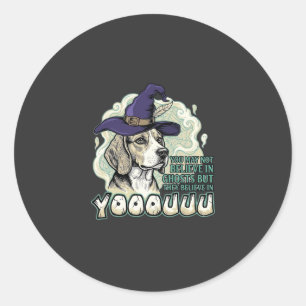 Yooouuu Ghosts Beagle Dog Purple Witch Hat Hallowe Classic Round Sticker