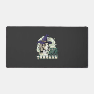 Yooouuu Ghosts Beagle Dog Purple Witch Hat Hallowe Desk Mat
