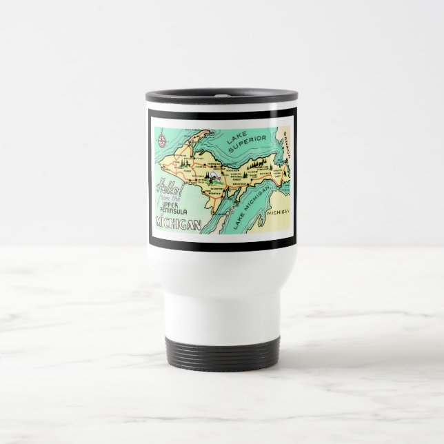 Yooper Vintage Postcard Travel Mug (Center)