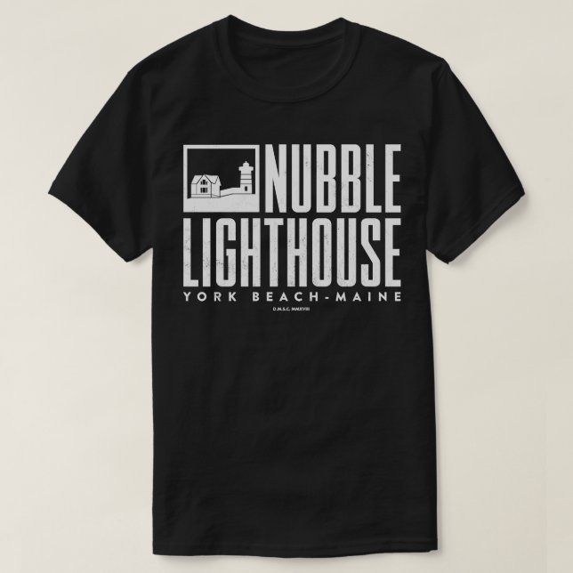 York Beach Maine Nubble Lighthouse White T-Shirt (Design Front)