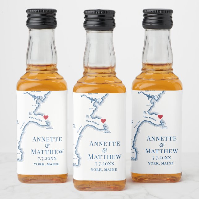 York Beach Maine Wedding Take a Shot Liquor Bottle Label (Bottles)