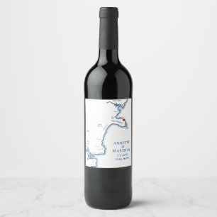 York Beach Maine Wedding Wine Label