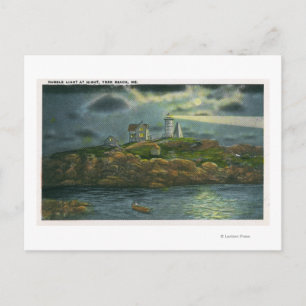 York Beach View of the Nubble Lighthouse at Postcard