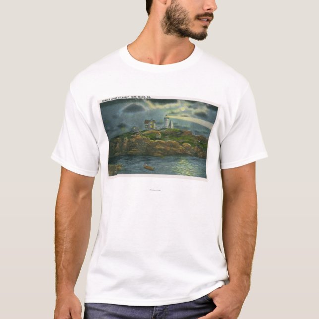 York Beach View of the Nubble Lighthouse at T-Shirt (Front)