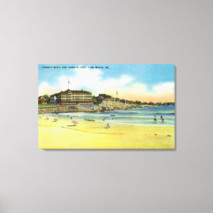 York Beach View of Young's Hotel and Union Canvas Print