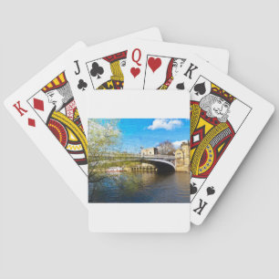 York City Lendal bridge with textured background Playing Cards