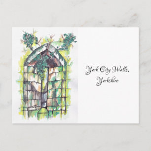 York city walls watercolour postcard