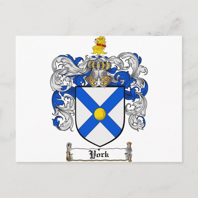 York Coat of Arms / York Family Crest Postcard (Front)