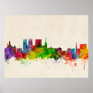 York England Skyline Poster