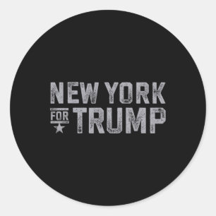 York For Trump 2024 New Yorkers Love Heart Trump Classic Round Sticker
