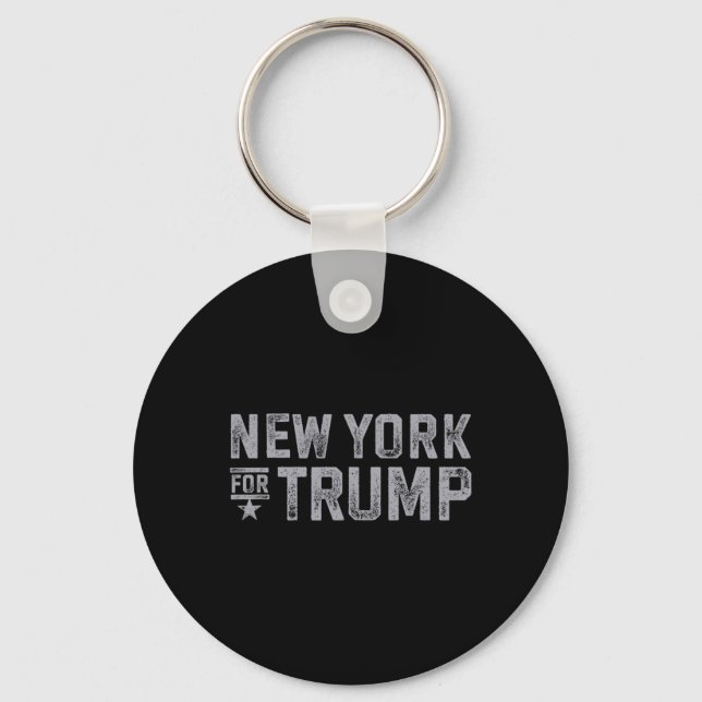 York For Trump 2024 New Yorkers Love Heart Trump  Key Ring (Front)