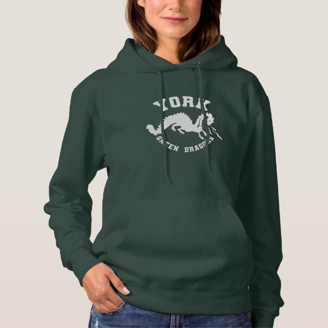 York Green Dragons Women's Hoodie - Green (Front)