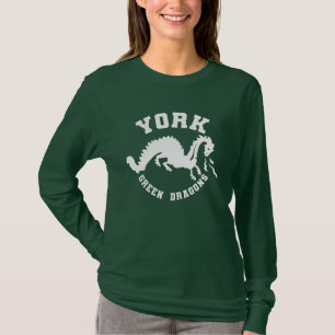 York Green Dragons Women's Long Sleeve Green T-Shirt