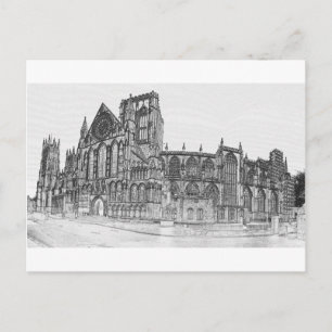York Minster in the wide Postcard