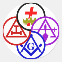 York Rite Bodies Pinwheel Logo Sticker