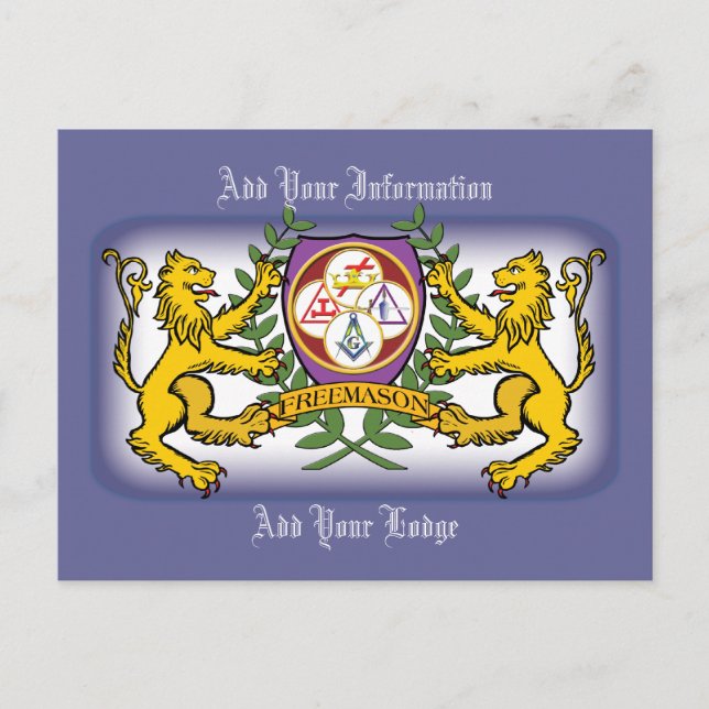 York Rite Lions Postcard (Front)