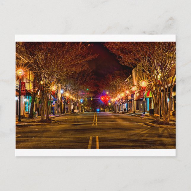 york south carolinawhite rose city christmas light holiday postcard (Front)