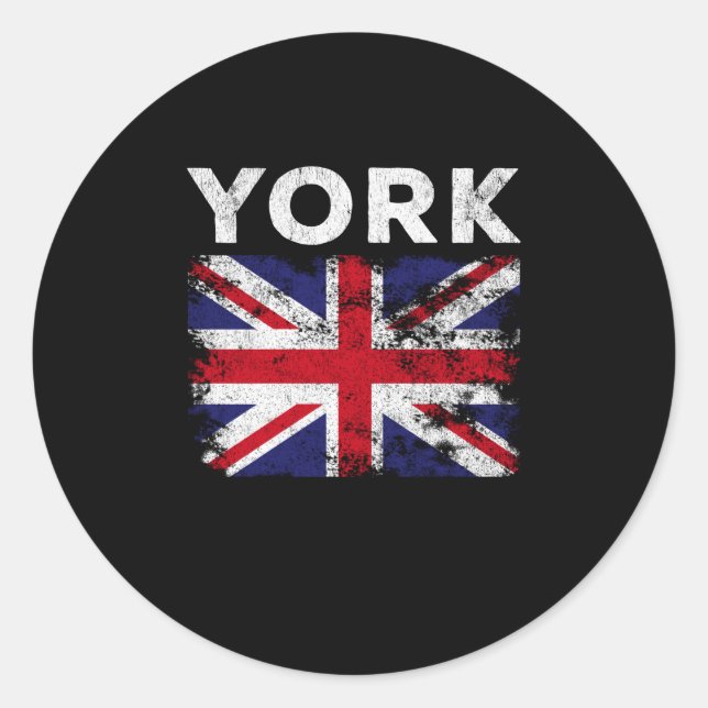 York UK Flag England Souvenir Classic Round Sticker (Front)