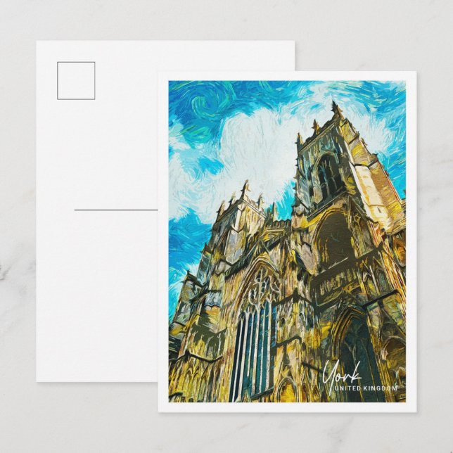 York United Kingdom Beautiful Oil Paint Landscape Postcard (Front/Back)
